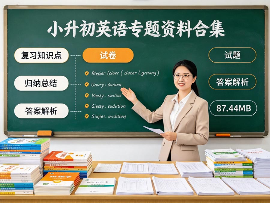 小升初英语专题资料合集：复习知识点+试卷+归纳总结+试题+答案解析（共计：87.44MB）