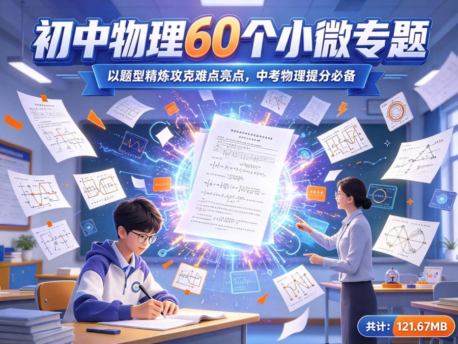 初中物理60个小微专题：以题型精炼攻克难点亮点，中考物理提分必备（共计：121.67MB）