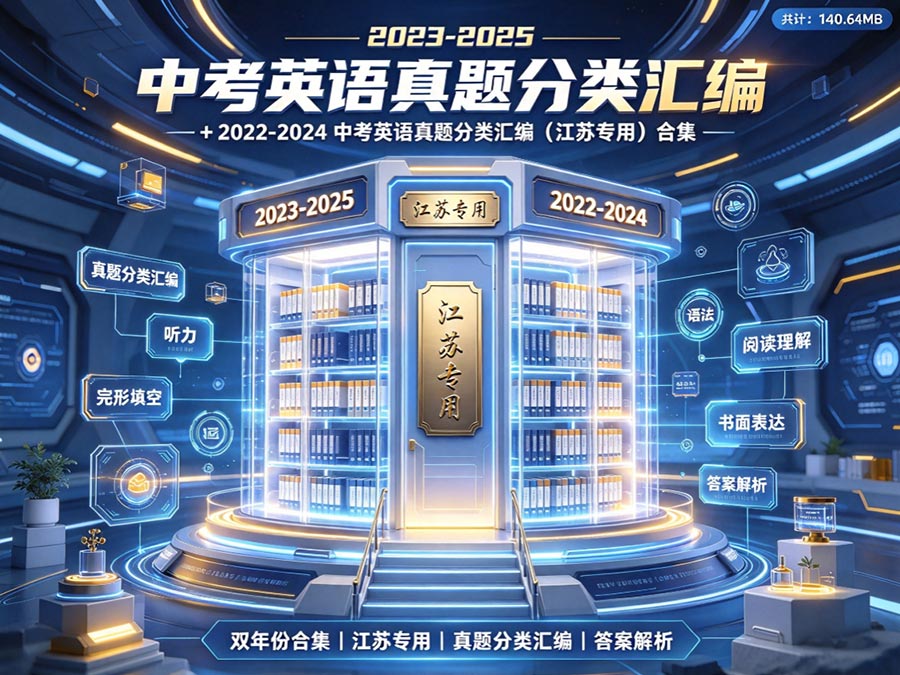 2023-2025中考英语真题分类汇编+2022-2024中考英语真题分类汇编（江苏专用）合集（ 共计：140.64MB）