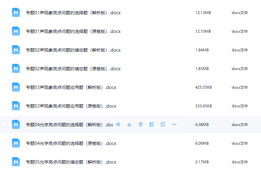 初中物理60个小微专题：以题型精炼攻克难点亮点，中考物理提分必备（共计：121.67MB）